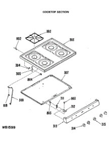 02 - Cooktop Section parts for Ge Range JGBS15EK1 from AppliancePartsPros.com