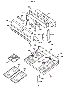 02 - Cooktop parts for Ge Range JGBP34AEV3AD from AppliancePartsPros.com
