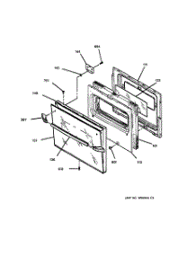 03 - Oven Door parts for Ge Range JMS08BW1WH from AppliancePartsPros.com