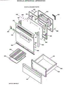 03 - Door & Drawer Parts parts for Ge Range JBP66GW1AD from AppliancePartsPros.com