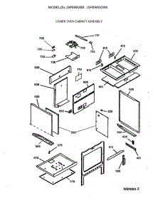 02 - Lower Oven Cabinet Assembly parts for Ge Range JSP69BVBB from AppliancePartsPros.com