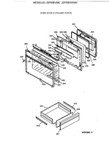 03 - Oven Door & Drawer Parts parts for Ge Range JSP69BVBB from AppliancePartsPros.com