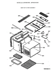 05 - Main Top & Oven Assembly parts for Ge Range JSP69BVBB from AppliancePartsPros.com