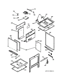 02 - Lower Oven Cabinet Assembly parts for Ge Range JSP69WVWW from AppliancePartsPros.com