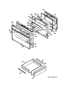 03 - Oven Door & Drawer Parts parts for Ge Range JSP69WVWW from AppliancePartsPros.com