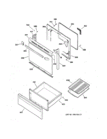 03 - Door & Drawer Parts parts for Ge Range JBP63BY2AD from AppliancePartsPros.com