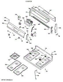 02 - Cooktop parts for Ge Range JGBP28GEV3WH from AppliancePartsPros.com