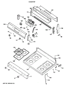 02 - Cooktop parts for Ge Range JGBP24GEV3AD from AppliancePartsPros.com
