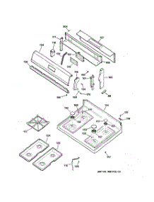 02 - Cooktop parts for Ge Range JGBS23BEW4AD from AppliancePartsPros.com