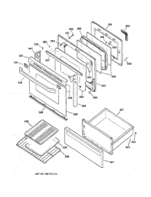 03 - Door & Drawer Parts parts for Ge Range JBP79AY2 from AppliancePartsPros.com