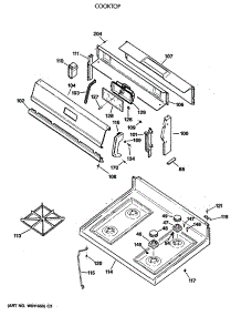 02 - Cooktop parts for Ge Range JGBS21EV3WH from AppliancePartsPros.com