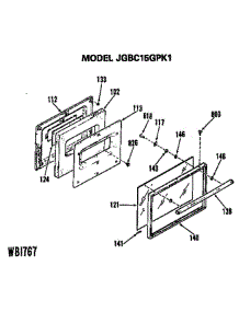 Door parts for Ge Range JGBC15GPK1 from AppliancePartsPros.com
