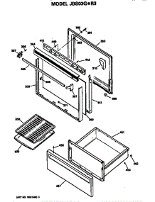 Door / Utility Drawer parts for Ge Range JBS03G*R33 from AppliancePartsPros.com
