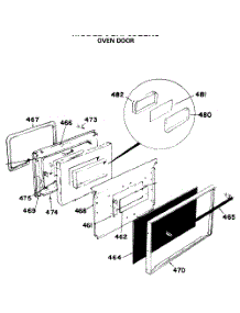 02 - Oven Door parts for Ge Range JGHP66GEN5 from AppliancePartsPros.com