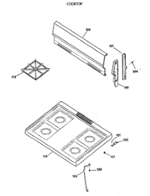 02 - Cooktop parts for Ge Range JGBS04EV2WH from AppliancePartsPros.com