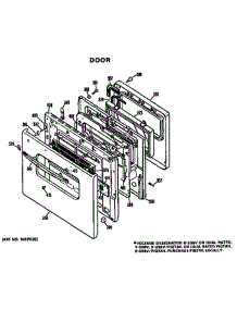 Door parts for Ge Oven JKP27*D2 from AppliancePartsPros.com