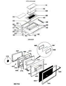02 - Upper Oven Door parts for Ge Range JGHP66GEJ9 from AppliancePartsPros.com