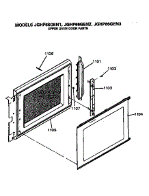 Upper Oven Door parts for Ge Range JGHP66GEN2 from AppliancePartsPros.com