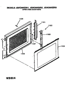 Upper Oven Door parts for Ge Range JGHC60GEN1 from AppliancePartsPros.com