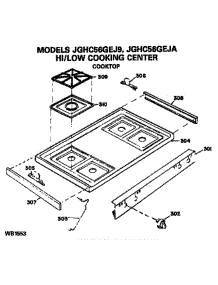 Cooktop parts for Ge Range JGHC56GEJ9 from AppliancePartsPros.com