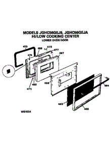 Lower Oven Door parts for Ge Range JGHC56GEJ9 from AppliancePartsPros.com
