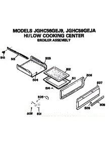 Broiler Assembly parts for Ge Range JGHC56GEJA from AppliancePartsPros.com