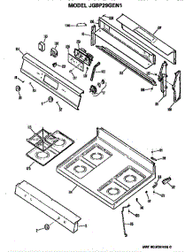 Cooktop And Backsplash parts for Ge Range JGBP29GEN1 from AppliancePartsPros.com