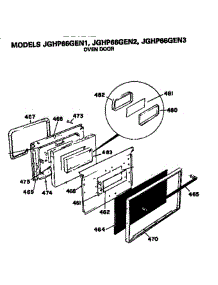 Oven Door parts for Ge Range JGHP66GEN1 from AppliancePartsPros.com