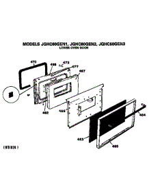 Lower Oven Door parts for Ge Range JGHC60GEN3 from AppliancePartsPros.com