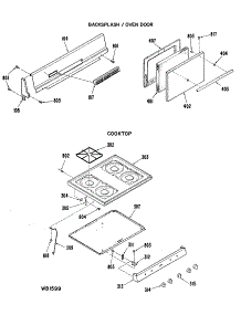 02 - Backsplash / Oven Door parts for Ge Range JGBS03PK1 from AppliancePartsPros.com