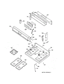 02 - Control Panel & Cooktop parts for Ge Range JGBP35GXA2WW from AppliancePartsPros.com