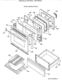 03 - Door & Drawer Parts parts for Ge Range JBP75AW1 from AppliancePartsPros.com