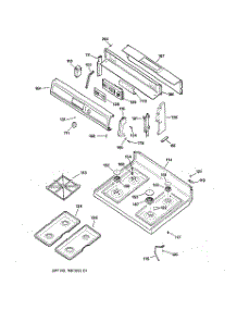 02 - Control Panel & Cooktop parts for Ge Range JGBP30DEA1WH from AppliancePartsPros.com