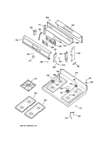 02 - Control Panel & Cooktop parts for Ge Range JGBP30WEA3WW from AppliancePartsPros.com