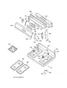 02 - Control Panel & Cooktop parts for Ge Range JGBP35BEA1BB from AppliancePartsPros.com