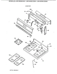 02 - Cooktop parts for Ge Range LGB146GEV2AD from AppliancePartsPros.com