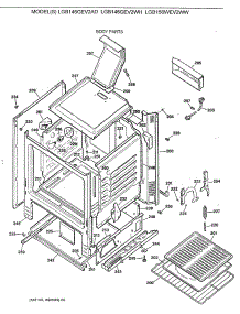 03 - Body Parts parts for Ge Range LGB146GEV2AD from AppliancePartsPros.com