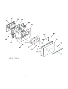 04 - Door parts for Ge Range LEB356WT4WW from AppliancePartsPros.com