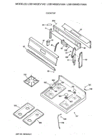 02 - Cooktop parts for Ge Range LGB146GEV1AD from AppliancePartsPros.com