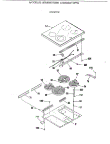 02 - Cooktop parts for Ge Range LEB356WT2WW from AppliancePartsPros.com