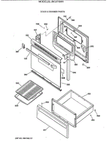 03 - Door & Drawer Parts parts for Ge Range JBC27GW1 from AppliancePartsPros.com