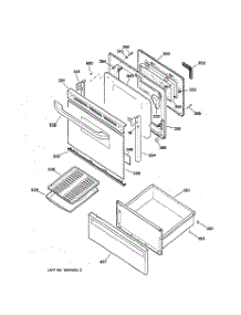 03 - Door & Drawer Parts parts for Ge Range JBP61WB2WW from AppliancePartsPros.com