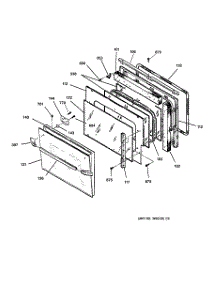 03 - Door parts for Ge Range JMP28BA1WH from AppliancePartsPros.com