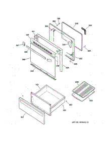 03 - Door & Drawer Parts parts for Ge Range JBP24GS1 from AppliancePartsPros.com
