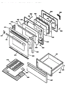 Door And Drawer parts for Ge Range JBP30GY1AW from AppliancePartsPros.com
