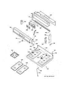02 - Control Panel & Cooktop parts for Ge Range LGB356BEA2AD from AppliancePartsPros.com