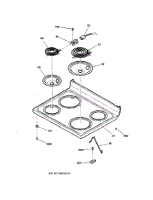 02 - Cooktop parts for Ge Range JBP48WB1WW from AppliancePartsPros.com