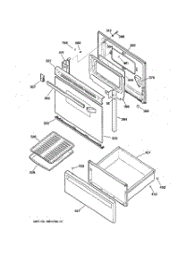 03 - Door & Drawer Parts parts for Ge Range JBC27BY3 from AppliancePartsPros.com