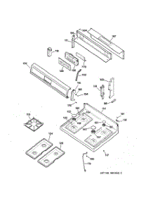 02 - Control Panel & Cooktop parts for Ge Range JGBP35GXA1WW from AppliancePartsPros.com