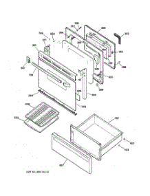 03 - Door & Drawer Parts parts for Ge Range JBP26WY4 from AppliancePartsPros.com
